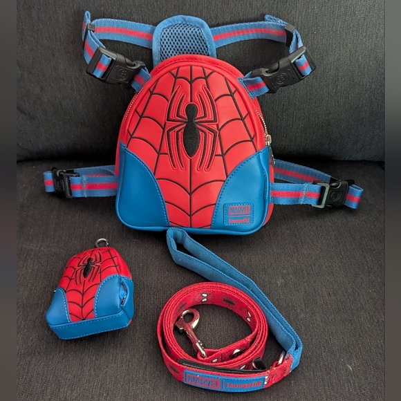 Marvel Spider-Man Red & Blue Kids Harness Backpack with Leash
